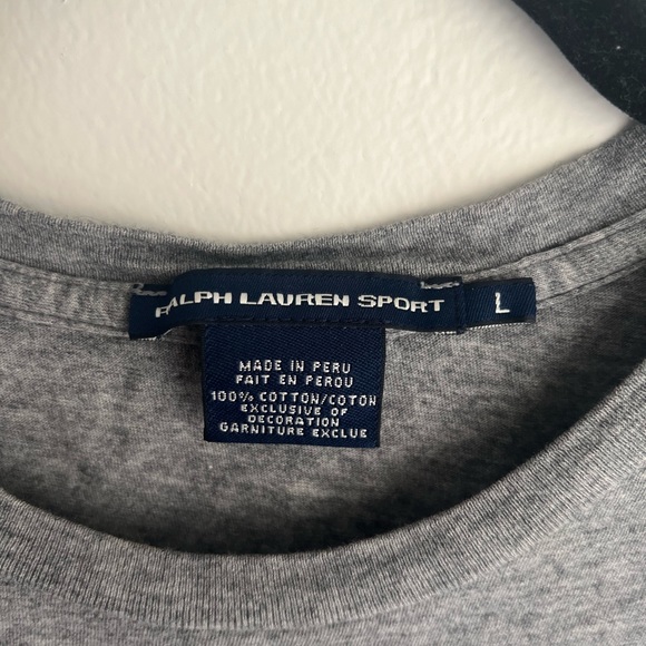 Polo Ralph Lauren Sport L basic long sleeve grey crewneck - Picture 2 of 4